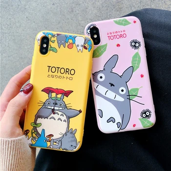 Animacinių filmų Totoro Kate Telefono dėklas Skirtas iPhone 7 8 Plius Minkštas Silikoninis Dangtelis, Skirtas 