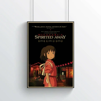 Anime Cartoon Hayao Miyazaki Atkakli Toli Vintage retro plakato Tapybos Namų Kambario Dekoro Kraftpopieris Sienų lipdukai