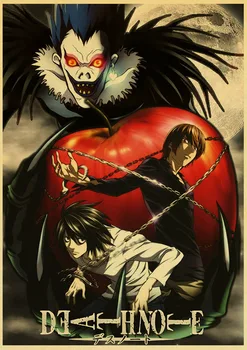Anime Komiksų Plakatas Death Note, Retro Kraftpopieris Plakatas Kambarį Juosta Interjero Dekoravimo Lipdukai Sienų Tapyba