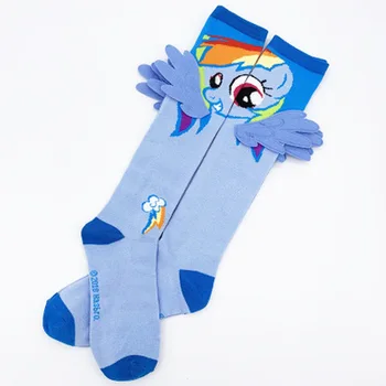 Anime Mano Mažai arklių kojinės Vaivorykštė Brūkšnys moterų animacinių filmų medvilnės kojinių mėlyna juokinga naujiena patogus mados apsiaustą, kojinės Calcetines