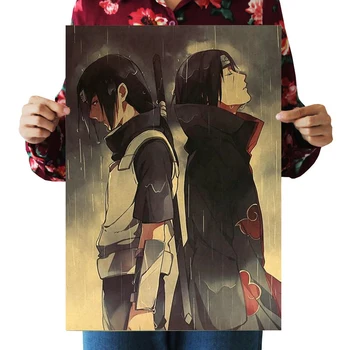 Anime Naruto Uchiha Itachi Kraftpopieris Plakatas Sienų Lipdukai Namų Puošybai Tapybos Kambario Nuotrauką 51x35cm Derliaus Kambario Dekoro
