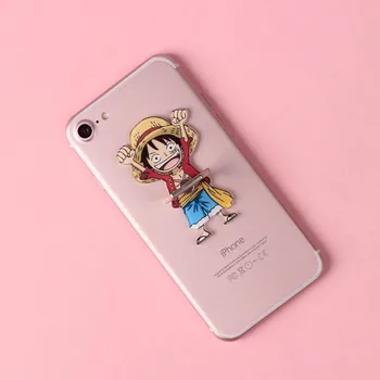 Anime One Piece Luffy Šiaudų Skrybėlę Sanji 360 Laipsnių Metalo Piršto Žiedą Mobiliojo Telefono Išmaniojo telefono Stovas Laikiklis, skirtas 