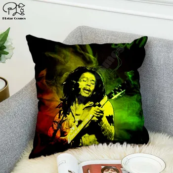 Anime Reggae, Bob Marley 3D atspausdintas Poliesteris Dekoratyviniai pagalvių Užvalkalai Mesti Pagalvę Padengti Aikštėje Užtrauktukas Pagalvių užvalkalai stiliaus-3