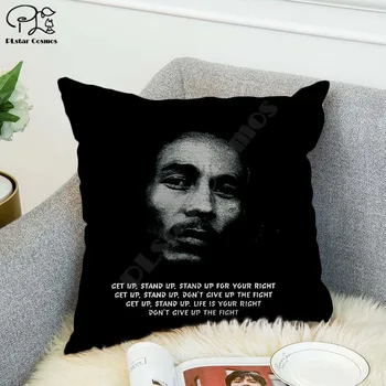 Anime Reggae, Bob Marley 3D atspausdintas Poliesteris Dekoratyviniai pagalvių Užvalkalai Mesti Pagalvę Padengti Aikštėje Užtrauktukas Pagalvių užvalkalai stiliaus-3