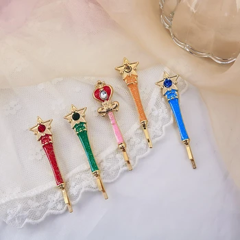 Anime Sailor Moon Plaukų Pin Priedai Star Paukščių Galvos Sparnus Metalo Plaukų Segtukai, Plaukų Kortelės Gūstītājs Cardcaptor Sakura Įrašus