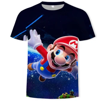 Anime Super Mario 3D spausdinimo mados vyrų ir moterų trumparankoviai marškinėliai minkštos medžiagos lauko atsitiktinis palaidų vyriški T-shirt