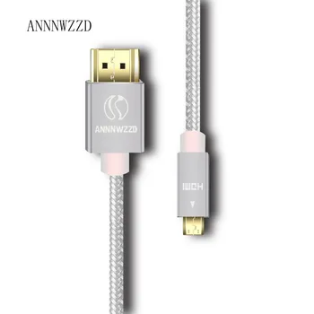 ANNNWZZD Micro hdmi kabelis Auksu 1.4 Mikro HDMI į HDMI Kabelis Didelės Spartos HDTV Kabelis Palaiko Ethernet, 3D, 4K