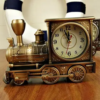 Antikvariniai Skaitmeninis Lokomotyvą Traukinys, Žadintuvas Stilingas Asmenybės Variklio Dizaino Modelis Studentų Stalo Laikrodis Kūrybos Vaikams Dovanų