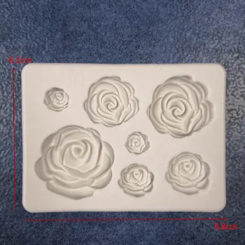 Aomily 7 tvirtinimo taškai Rose Formos 3D Silicio Šokolado Želė Saldainiai, Tortas Bakeware Pelėsių 