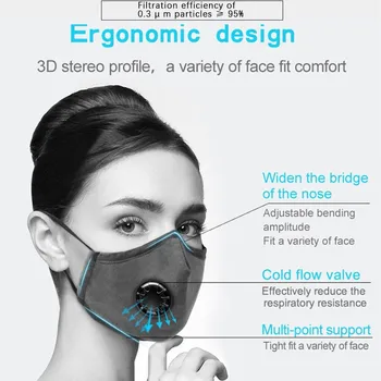 Apsauga Nuo Dulkių Kd2.5 Vėjo Filtrą Įdėkite Taršos Kaukės Anti-ultraviole skalbti Daugkartinių Maske Lauko Apsaugoti nagų dangteliais