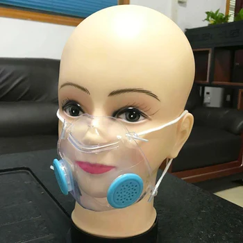 Apsauginis Burnos, Veido Kaukė Su Kvėpavimo Vožtuvu Silikono Daugkartinio Naudojimo Skaidrus Kurčiųjų-Išjungti Kaukės Dulkių Įrodymas Anti-Rūko Veido Skydeliai
