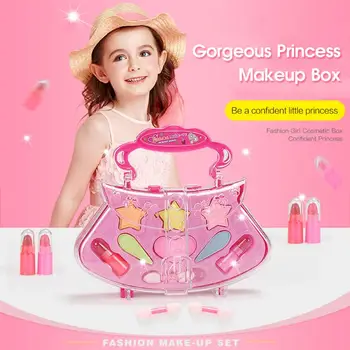 Apsimesti Žaisti Kid Sudaro Žaislai, Rožinė Makiažas Rinkinys Princess Šukuosenų Modeliavimo Plastikinių Žaislų Mergaitėms Padažu Kosmetikos
