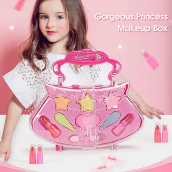 Apsimesti Žaisti Kid Sudaro Žaislai, Rožinė Makiažas Rinkinys Princess Šukuosenų Modeliavimo Plastikinių Žaislų Mergaitėms Padažu Kosmetikos