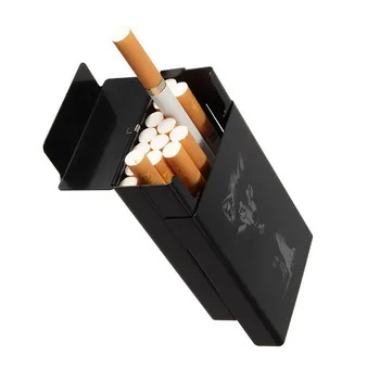 Asmeninį Ultra Plonas Juodas Vilkas Metalo Cigarečių Atveju Dėžės, Automatinis Cigarečių Tabako Turėtojas Saugojimo Bylos Kišenėje-byla Dovanos