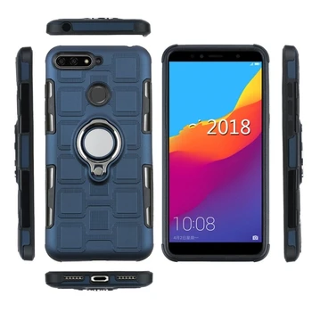 Atsparus smūgiams Atveju Huawei Honor 7C Aum-L41 8S 8A Atveju Magnetinis Laikiklis Žiedas Šarvai Padengti Huawei Honor 8A Y5 Y6 Y7 Y9 2019