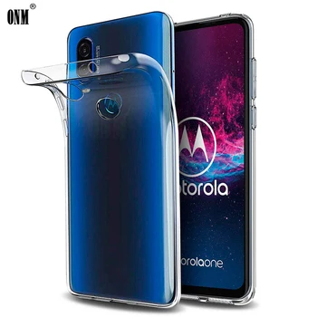 Atveju, Motorola Moto VIENA Vizija, Makro Mastelio Veiksmų TPU Silicio Aišku, Įrengtas Bamperis Minkštas Atveju, Motorola Vieną Veiksmų Galinį Dangtelį