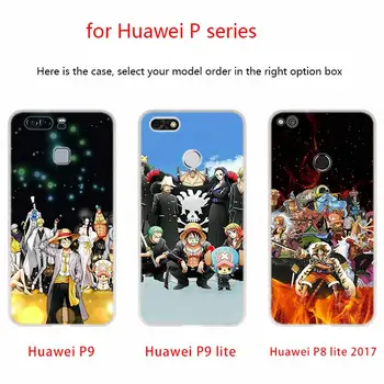 Atveju Silikono Minkštos TPU Padengti Huawei 30 P40 P20 Pro P9 P10 Lite P Smart Z 2020 Anime one piece Atvejais