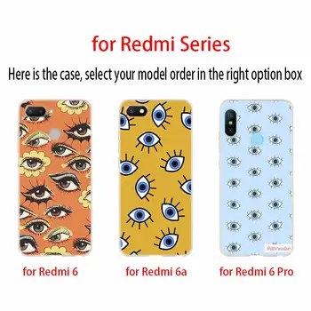 Atveju Xiaomi Redmi Pastaba 9 8 7 6 5 pro Dangtelį Redmi 9a 8a 7a 6a 5a 8t y3 aukso folija blogio akių blush