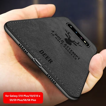 Audinio Tekstūra Elnias 3D Minkštos TPU Magnetinio Automobilių Case For Samsung Galaxy S8 S9 įmontuotas Magnetas Plokštė Atveju S10 S8 S9 Plus E Padengti