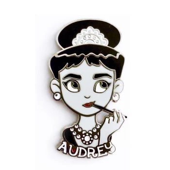 Audrey Hepburn Emalio Pin