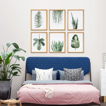 Augalų lapų Botanikos plakatai sienos meno kambarį dekoro miegamasis, vonios kambarys estetinės boho sienų dekoras Drobė spausdina paveikslai