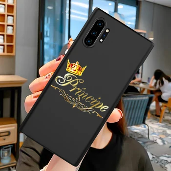 Auksinis karalius, karalienė, princesė telefono dėklas Samsung Galaxy S6 S7 Krašto S8 S9 S10 Lite S20 Ultra Pastaba 8 9 10 Plius M10 M20 M30 M40