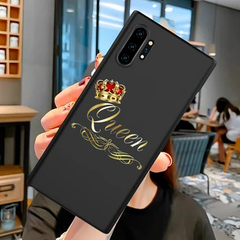 Auksinis karalius, karalienė, princesė telefono dėklas Samsung Galaxy S6 S7 Krašto S8 S9 S10 Lite S20 Ultra Pastaba 8 9 10 Plius M10 M20 M30 M40