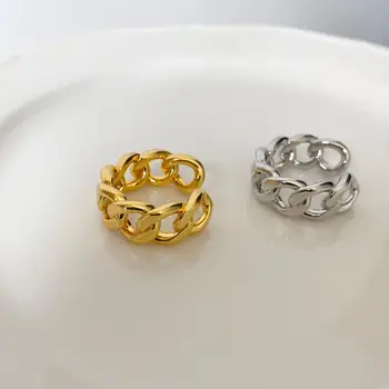 Aukso Grandinės Piršto Žiedai Moterims bižuterijos Aukštos Kokybės Turas Moterų Aukso Žiedas juvelyriniai dirbiniai, Sidabro Spalvos Žiedas Dovanos