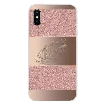 Aukso Pink rose Blizgučiai Priedai Telefono Atvejais Apima Apple iPhone 