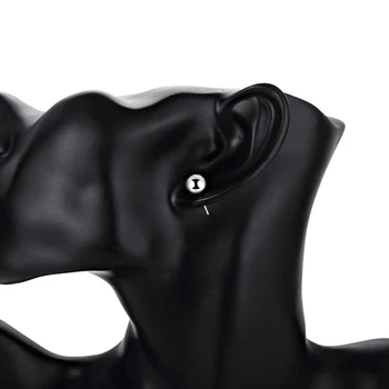 Aukštos Kokybės 925 Sterlingas Sidabro Moterų Papuošalai 8mm/10 mm Apvalus Karoliukai Kamuolys Stud Auskarai Mados Elegantiškas Earings Moterų 2020 m.