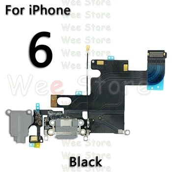 Aukštos Kokybės Apačioje USB Įkroviklis Mic Uosto Doką Įkrovimo Flex Cable For iPhone 6 6s Plius 5 5S SE Doko Jungtis, Flex Nemokamas Pristatymas