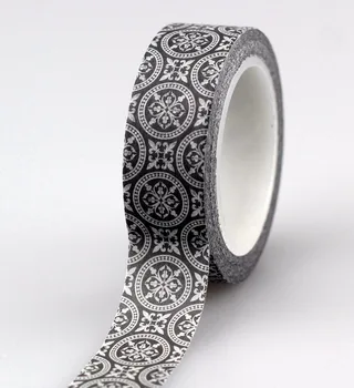 Aukštos Kokybės juodosios Ratu Geometrija Stiliaus Dekoratyvinės Washi Tape Japonijos 