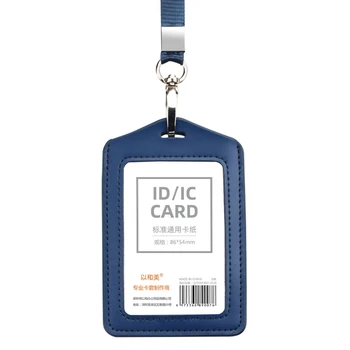 Aukštos Kokybės PU Oda Darbo Pass ID Kortelės Ženklelis Turėtojas (Kredito Kortelės Turėtojo Pavadinimas ID Ženklelį Atveju Laikiklį Su Virvelę