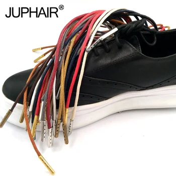 Aukštos kokybės vašku apvalios batų raišteliai už Martin batai 60/180 cm odos raišteliais medvilnės nėriniai Atsitiktinis juoda lacet su metalo nėrinių galvos