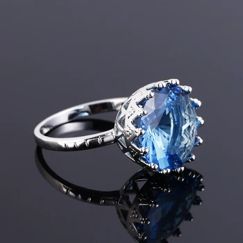 Aukščiausios Kokybės Sukurta Mėlynas Safyras Žiedai Moterims, Sidabras 925 Sterlingas Papuošalai Vestuvių Žiedas Dalyvavimo Šalies Dovanų Dydis 6 7 8 9 10