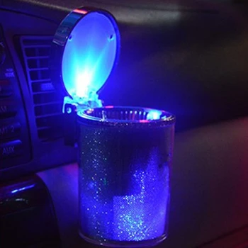 Auto Automobilis LED Lemputė Cilindras Peleninę Bako Laikiklis Laikymo Taurės Anti-suodžių Nuotėkio