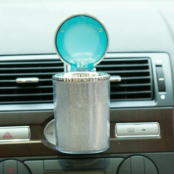 Auto Automobilis LED Lemputė Cilindras Peleninę Bako Laikiklis Laikymo Taurės Anti-suodžių Nuotėkio