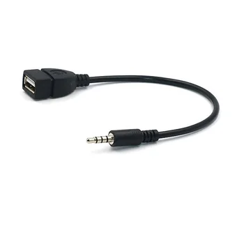 Automobilio MP3 Grotuvas Konverteris 3.5 mm Male AUX Audio jungtis Prijunkite Su USB 2.0 Moterų Keitiklio Kabelį, Laidą Adapte