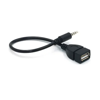 Automobilio MP3 Grotuvas Konverteris 3.5 mm Male AUX Audio jungtis Prijunkite Su USB 2.0 Moterų Keitiklio Kabelį, Laidą Adapte
