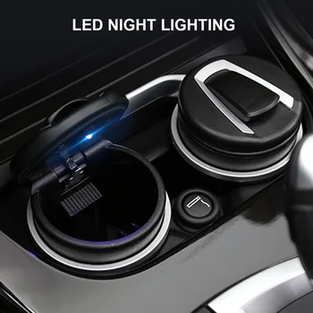 Automobilio Peleninę Auto Interjero Aksesuarų Dizainas, Nuimamas Laikiklis Peleninė talpinimo 2-in-1 LED Nakties Šviesos Peleninė su Dangteliu