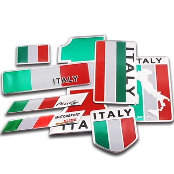 Automobilio stilius 3D Aliuminio Automobilių italijos Italijos Žemėlapį Nacionalinės Vėliavos Lipdukas, Grotelės Emblema, Motociklų Lipdukas, Skirtas 