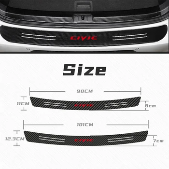 Automobilio stilius 3D Anglies Automobilių Kamieno Galinio Buferio Apsaugos Lipdukas Honda Civic 2016 2017 2018 2019 Automobilių apdailos Reikmenys