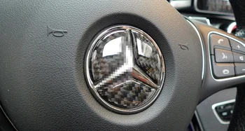 Automobilio vairas Emblema dangtelio lipdukas anglies pluošto stiliaus Mercedes benz A B C E CLA GLA GLC Class W204 W205 W212 W213