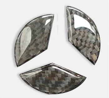 Automobilio vairas Emblema dangtelio lipdukas anglies pluošto stiliaus Mercedes benz A B C E CLA GLA GLC Class W204 W205 W212 W213