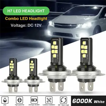 AUTOMOBILIŲ H7 H4 Combo LED Žibintų Rinkinį Lemputes Aukštos artimąsias 60W 52000LM 6000K Komplektas, Automobilių Žibintų Lemputes(LED) Automobilių Žibintai