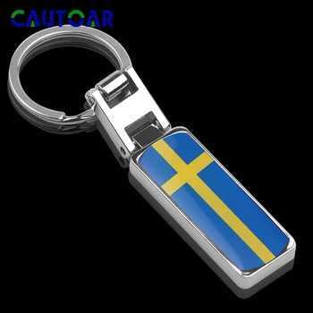 Automobilių Priedai, Automobilių Raktų Žiedas Papuošalai Švedijos Nacionalinės Vėliavos Keychain Pakabukas Key Chain 