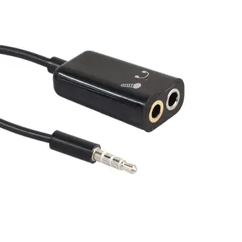 AUX-Jack 3.5 mm Audio Kabelis, 3.5 mm Lizdas, Stereo Audio Splitter Cable Vyrų ir Moterų Ausinės Ausinės + Mikrofonas Kabelio Adapteris
