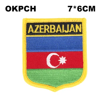 Azerbaidžano Skydo Formos Geležies-dėl Vėliavos Pleistras Išsiuvinėtu Pamačiau ant Emblemos Lopai Drabužių PT0008-S