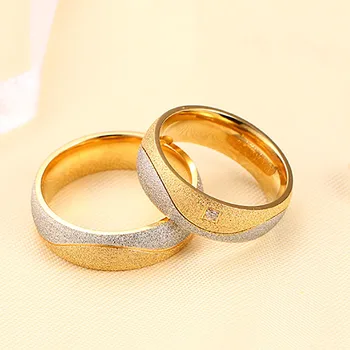 AZIZ BEKKAOUI Pora Aukso Žiedus Graviruoti Vardą Nerūdijančio Plieno Vestuvių Žiedai su Krištolo Moterų, Vyrų Mados Žada Papuošalai