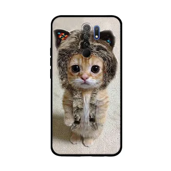 B Xiaomi Redmi 9 Atveju Katė, Gėlių, Gyvūnų Padengti Silikono Atveju Redmi 9 redmi9 Dangtis Bamperis atsparus smūgiams Telefono dėklas Coque